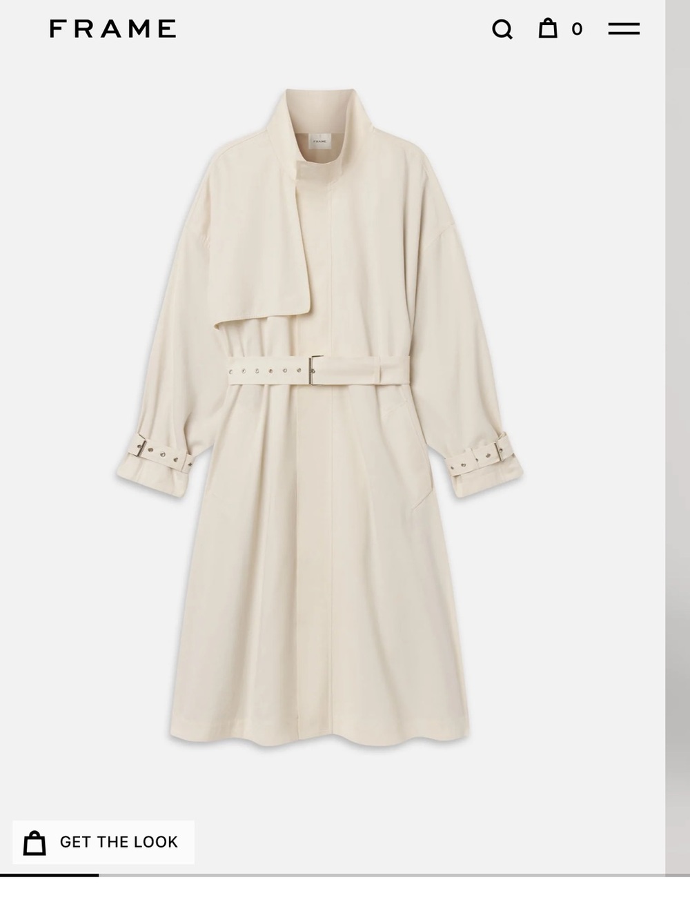 FRAME The Field Trench Coat - 100% Cotton, Ecru color (crème)